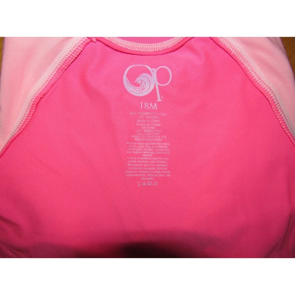 OP pink rash guard swim top Toddler Size 18M